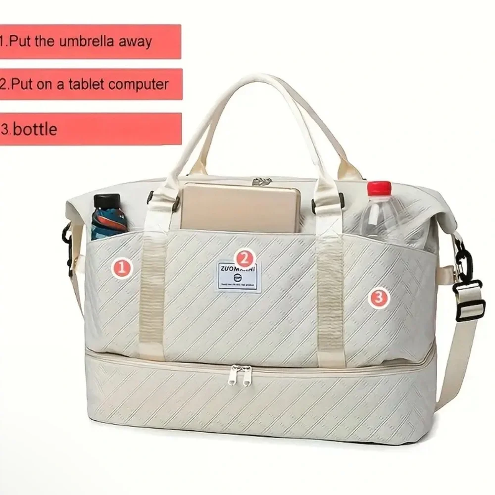 3 piece Pink Quilted Travel Bag Set with Versatile Design brand new - Picture 8 of 8